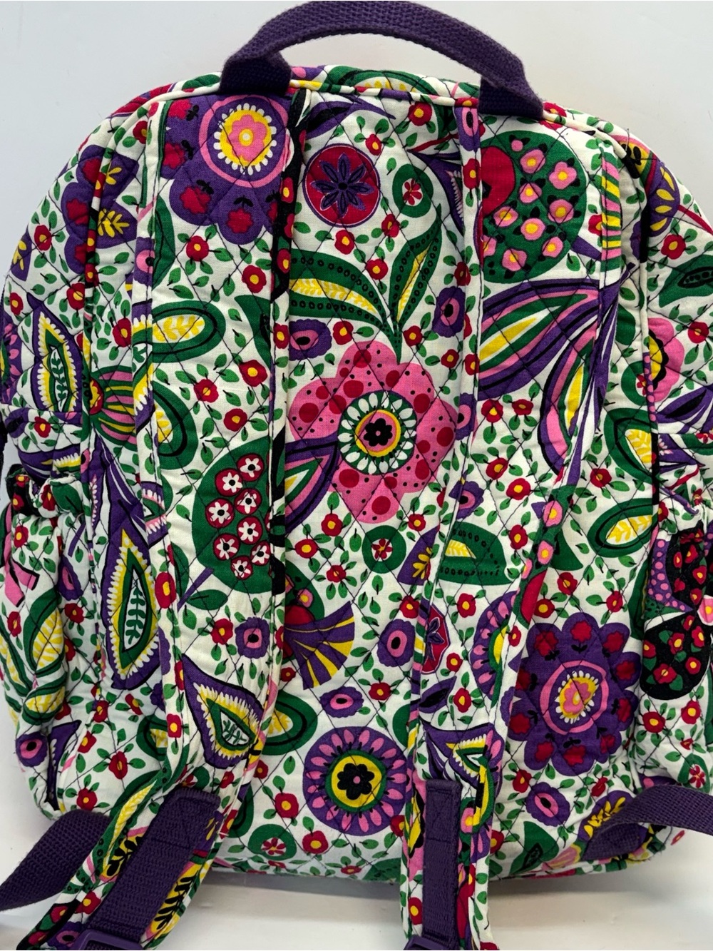 Vera Bradley Viva La Vera Backpack Floral Tropical Quilted Retired Womens EUC - Picture 5 of 10